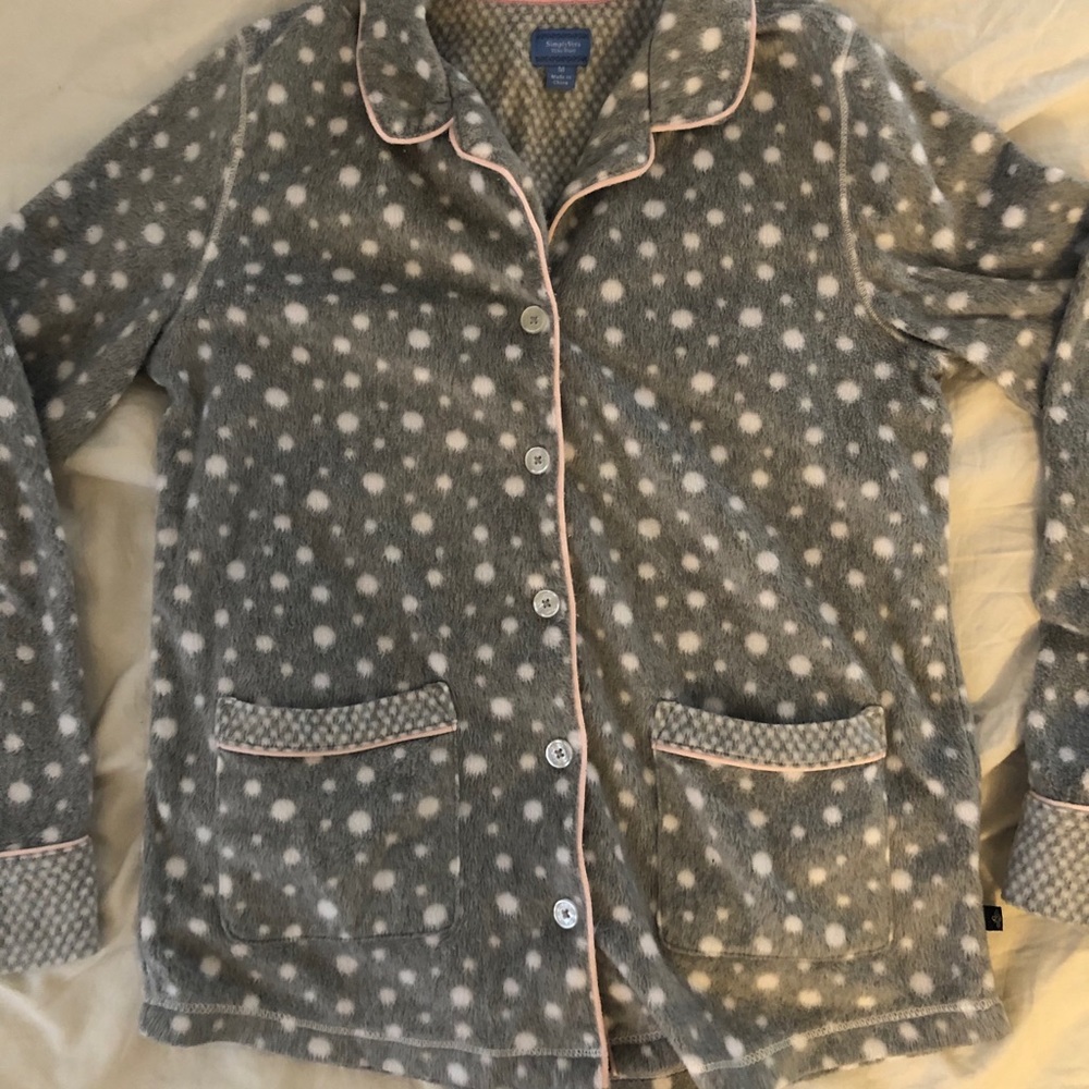 Warm and Cozy Grey Polka Dot Pajamas